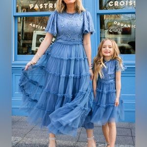 Ivy City Co Anastasia Dress in Blue